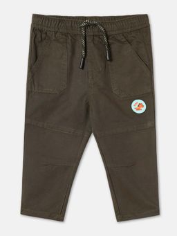 R&B - Olive Solid Relaxed Boys Trousers