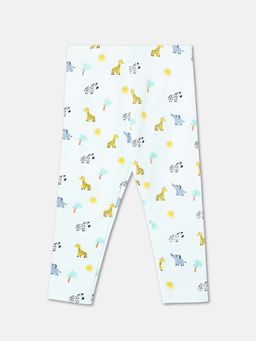 R&B - Off White Printed Girls Leggings