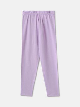 R&B - Lavender Solid Fitted Girls Leggings