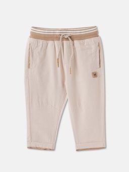 R&B - Beige and Brown Solid Relaxed Boys Trousers