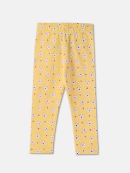 R&B - Yellow Graphic Printed Girls Leggings