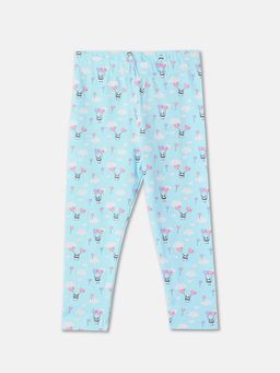R&B - Blue Graphic Printed Girls Leggings