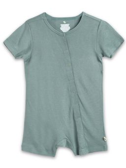 Cocoon Care - Green knitted Bamboo Cotton Solid Romper for Baby