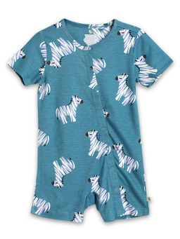 Cocoon Care - Blue Bamboo Cotton Printed Romper for Baby