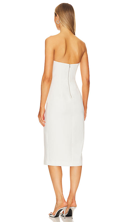 knee length dresses for ladies Alizzi Black Bardot Midi Dress With Ruffle Trim – Club L London main image 0