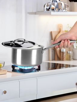Savya Home - 2.5mm Triply Saucepan With Stainless Steel Lid (16cm)-1.4L