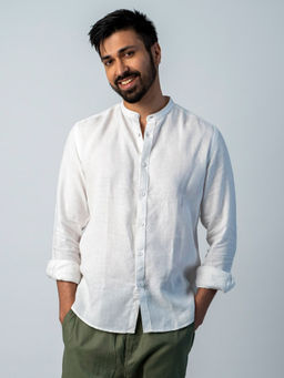 KINGDOM OF WHITE - Splash Full Sleeves Shirt With American Placket