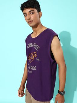 DILLINGER - Purple Sleeveless Graphic Oversized T-shirt