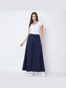 First Resort by Ramola Bachchan - Dark Blue Wide Leg Pant