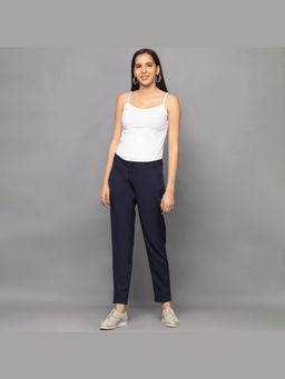 First Resort by Ramola Bachchan - Dark Blue Slim Fit Pant