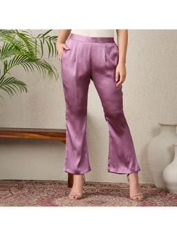 First Resort by Ramola Bachchan - Lavender Bootcut Pant