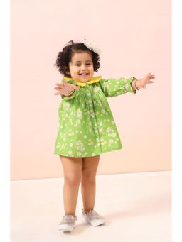 The Little Trunk - Infant Green Sunflower Dress