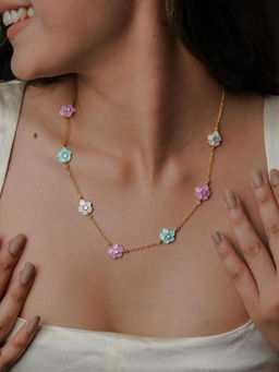 ALSO-A LOOK TO STAND OUT - Multi-Color Floral Necklace