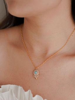 ALSO-A LOOK TO STAND OUT - Hamsa Stone Necklace
