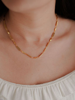 ALSO-A LOOK TO STAND OUT - Link Bar Gold Chain Necklace
