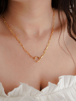 ALSO-A LOOK TO STAND OUT - Gold Detachable Chain Necklace