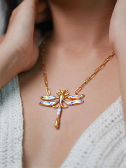 ALSO-A LOOK TO STAND OUT - Blue Dragonfly Necklace