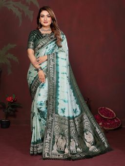 Anaita - Green Zari Woven Saree With Unsttiched Blouse
