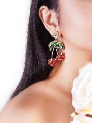 Joker and Witch Joker & Witch Cherry On Top Red and Green Earring
