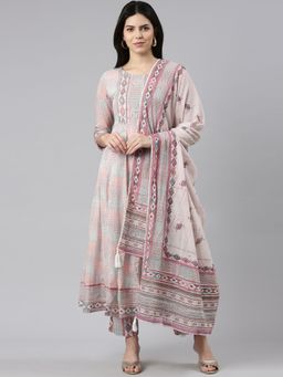 NEERU'S - Multi-Color Regular Straight Printed Kurta With Pant And Dupatta (Set of 3)