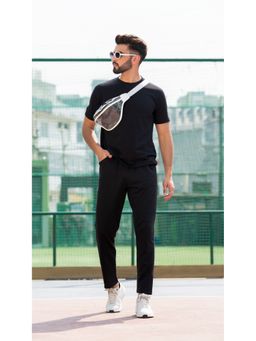 CHKOKKO - Men Casual Wear Black Co-ord (Set of 2)