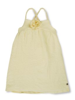 Gini & Jony - Girls Polyester Yellow Solid Knee Length Dress