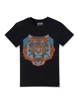 Gini & Jony - Boys Cotton Black Graphic Printed T-Shirt