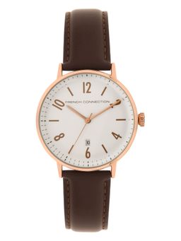 French Connection - White Round Analog Casual Watch -FC155BR