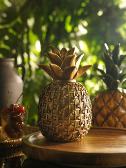 Pure Home + Living - Gold Polyresin Pineapple Decor Accent