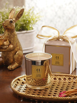 Pure Home + Living - Silver Scented Wax Filled Candle Jar - Jasmine Garland