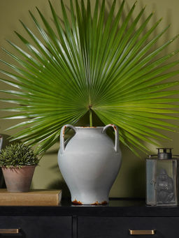 Pure Home + Living - Grey Rustic Ceramic Vase with Three Handles