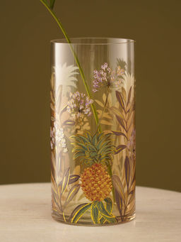 Pure Home + Living - Light Amber Printed Glass Vase