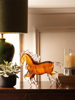 Pure Home + Living - Amber Ombre Glass Horse Animal Figurine