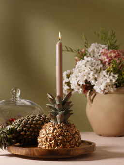 Pure Home + Living - Green Gold Half Pineapple Polyresin Candle Holder