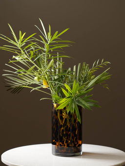 Pure Home + Living - Brown Tortoiseshell Pattern Glass Vase