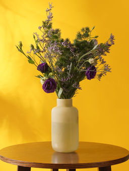 Pure Home + Living - Cream Bottleneck Glass Vase