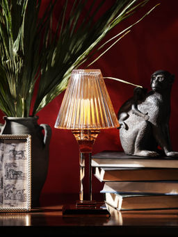 Pure Home + Living - Amber Lamp Shaped Candle Holder