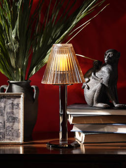 Pure Home + Living - Amber Lamp Shaped Candle Holder