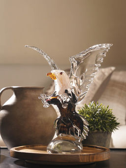 Pure Home + Living - White and Black Glass Eagle