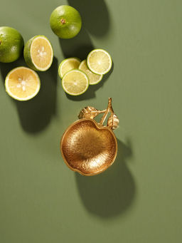 Pure Home + Living - Gold Orange Textured Decorative Bowl