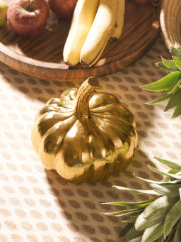 Pure Home + Living - Gold Metal Pumpkin Decor Accent