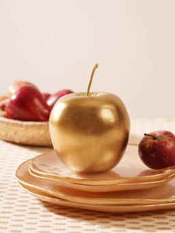 Pure Home + Living - Gold Metal Apple Decor Accent