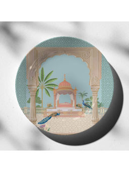 ARTCREST - Echoes of Mughal Empire Ceramic Wall Plate Art with Stand & Hook