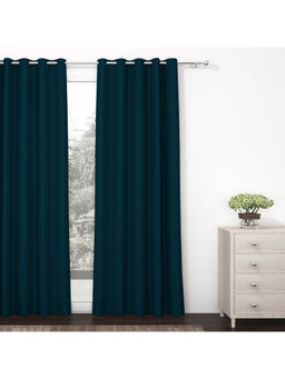 Story@Home - Semi Long Door Blackout Navy Blue Solid 1 Pc Long Door Curtain