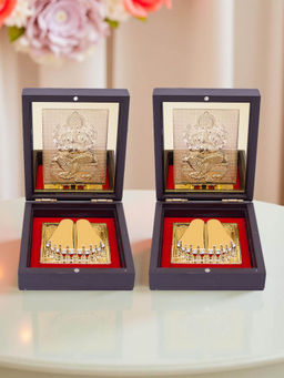 Golden Peacock - Ganesh Pooja Box Decorative Gift Set (Pack of 2)