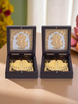 Golden Peacock - Radha Krishna Blessing Box (Pack of 2)