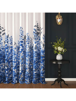 Story@Home - Cotton Bohemian Long Door Curtain 8 feet long, 116 cm X 275 cm, Blue, Floral