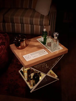 HAUS OF BARS BY SPEEDX - Model J Mini Home Bar With Compact and Foldable Design Matte White Finish