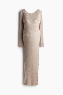 H&M - Women Beige MAMA Boat-Neck Bodycon Dress