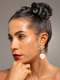 VENI - 18K Gold Plated Stainless Steel Contemporary Drop Earrings